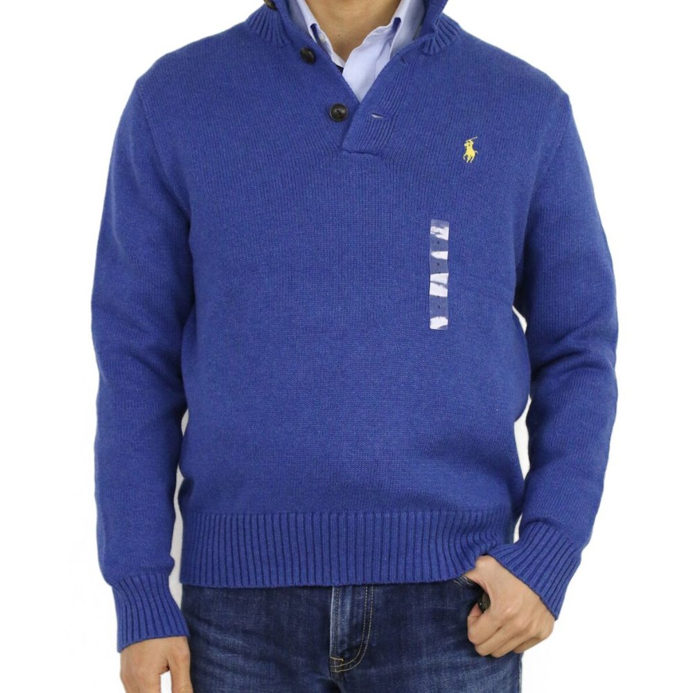 Men's Ralph Lauren Button up Sweater Blue